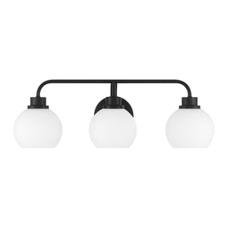 Three Light Bathroom Vanity in Matte Black