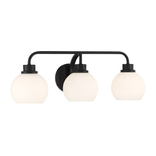 Three Light Bathroom Vanity in Matte Black