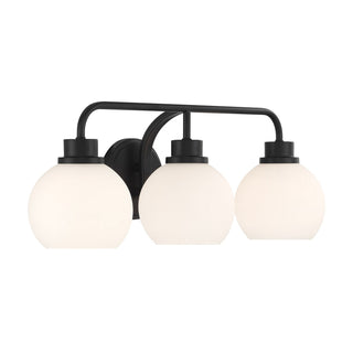 Three Light Bathroom Vanity in Matte Black