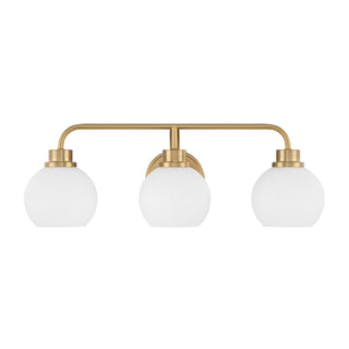 Three Light Bathroom Vanity in Natural Brass