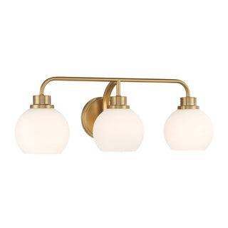 Three Light Bathroom Vanity in Natural Brass