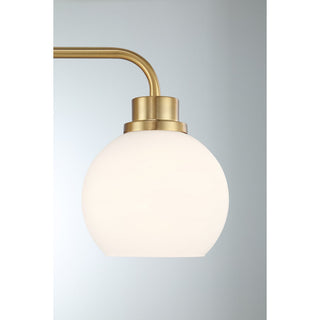 Three Light Bathroom Vanity in Natural Brass