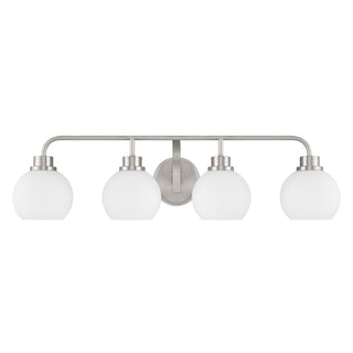 Four Light Bathroom Vanity in Brushed Nickel