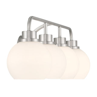 Four Light Bathroom Vanity in Brushed Nickel