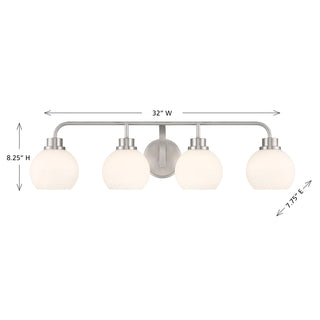 Four Light Bathroom Vanity in Brushed Nickel