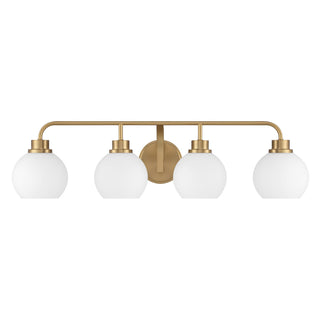 Four Light Bathroom Vanity in Natural Brass