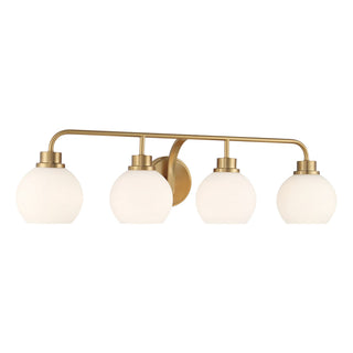 Four Light Bathroom Vanity in Natural Brass