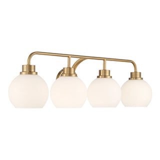 Four Light Bathroom Vanity in Natural Brass