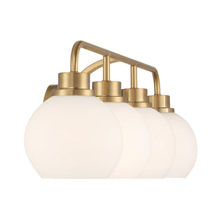 Four Light Bathroom Vanity in Natural Brass