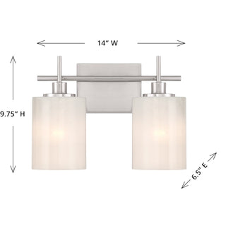 Two Light Bathroom Vanity in Brushed Nickel
