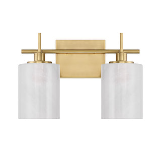 Two Light Bathroom Vanity in Natural Brass