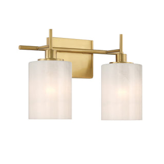 Two Light Bathroom Vanity in Natural Brass