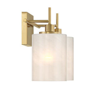 Two Light Bathroom Vanity in Natural Brass