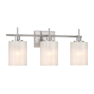 Three Light Bathroom Vanity in Brushed Nickel