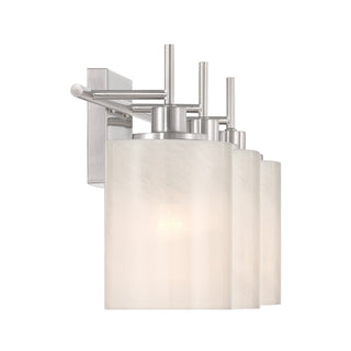Three Light Bathroom Vanity in Brushed Nickel