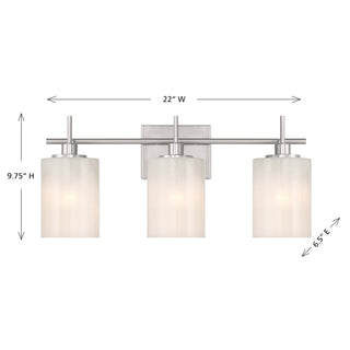 Three Light Bathroom Vanity in Brushed Nickel