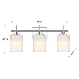 Three Light Bathroom Vanity in Chrome