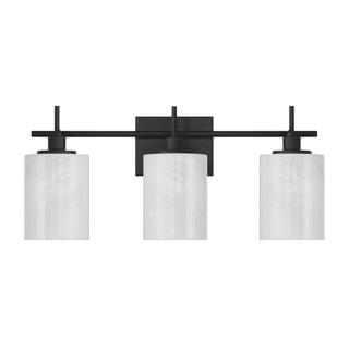 Three Light Bathroom Vanity in Matte Black
