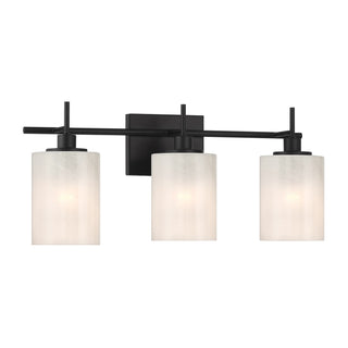 Three Light Bathroom Vanity in Matte Black