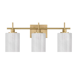 Three Light Bathroom Vanity in Natural Brass