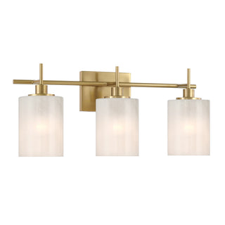 Three Light Bathroom Vanity in Natural Brass