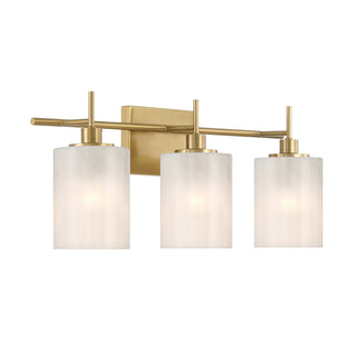 Three Light Bathroom Vanity in Natural Brass