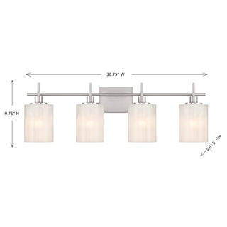 Four Light Bathroom Vanity in Brushed Nickel