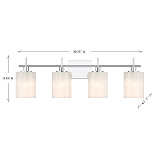Four Light Bathroom Vanity in Chrome