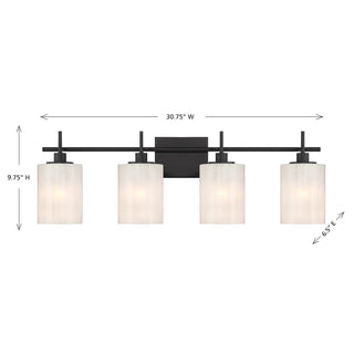 Four Light Bathroom Vanity in Matte Black