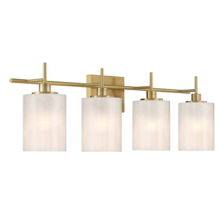 Four Light Bathroom Vanity in Natural Brass