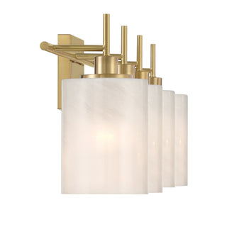 Four Light Bathroom Vanity in Natural Brass