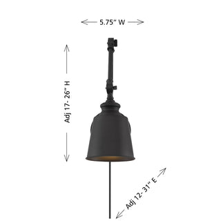Two Light Wall Sconce in Matte Black