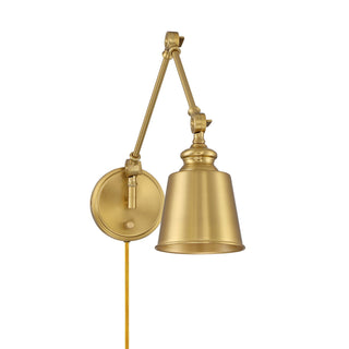 Two Light Wall Sconce in Natural Brass