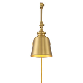 Two Light Wall Sconce in Natural Brass