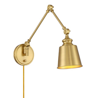 Two Light Wall Sconce in Natural Brass