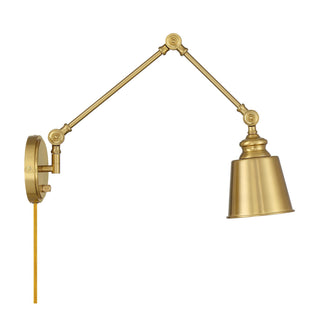 Two Light Wall Sconce in Natural Brass