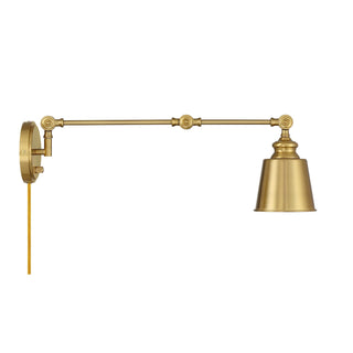 Two Light Wall Sconce in Natural Brass