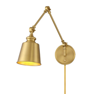 Two Light Wall Sconce in Natural Brass