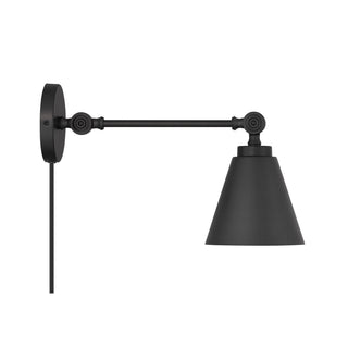 Two Light Wall Sconce in Matte Black