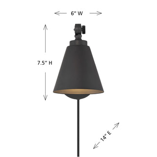 Two Light Wall Sconce in Matte Black