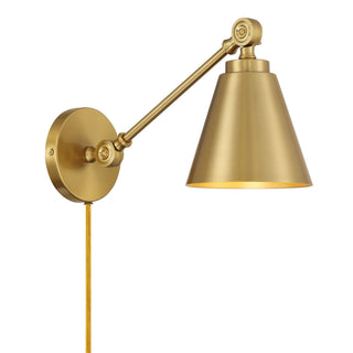 Two Light Wall Sconce in Natural Brass