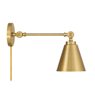 Two Light Wall Sconce in Natural Brass