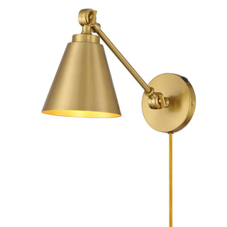 Two Light Wall Sconce in Natural Brass