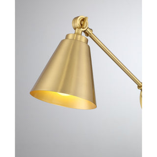 Two Light Wall Sconce in Natural Brass