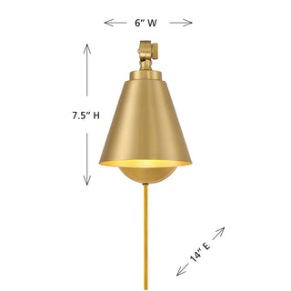 Two Light Wall Sconce in Natural Brass