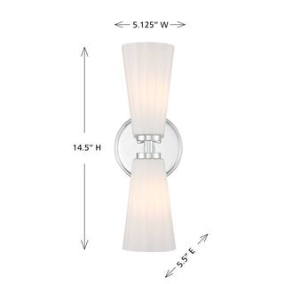 Two Light Wall Sconce in Chrome