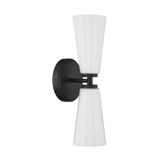 Two Light Wall Sconce in Matte Black