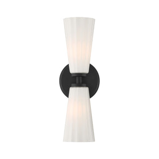 Two Light Wall Sconce in Matte Black