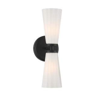 Two Light Wall Sconce in Matte Black