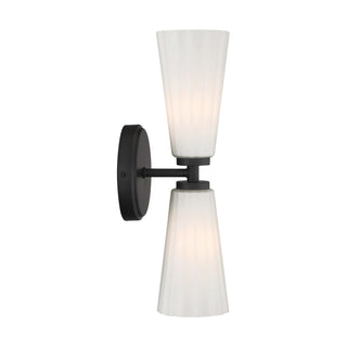 Two Light Wall Sconce in Matte Black